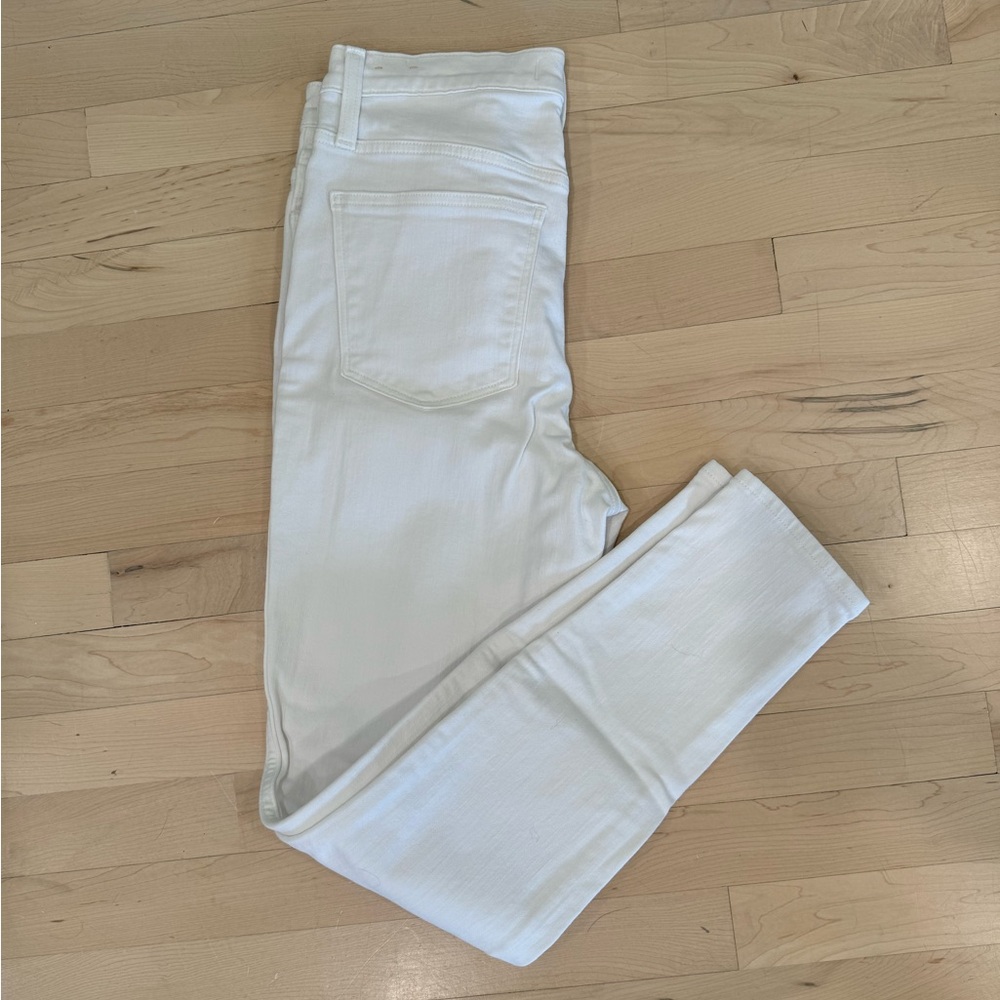 Madewell 10” highrise skinny white jeans